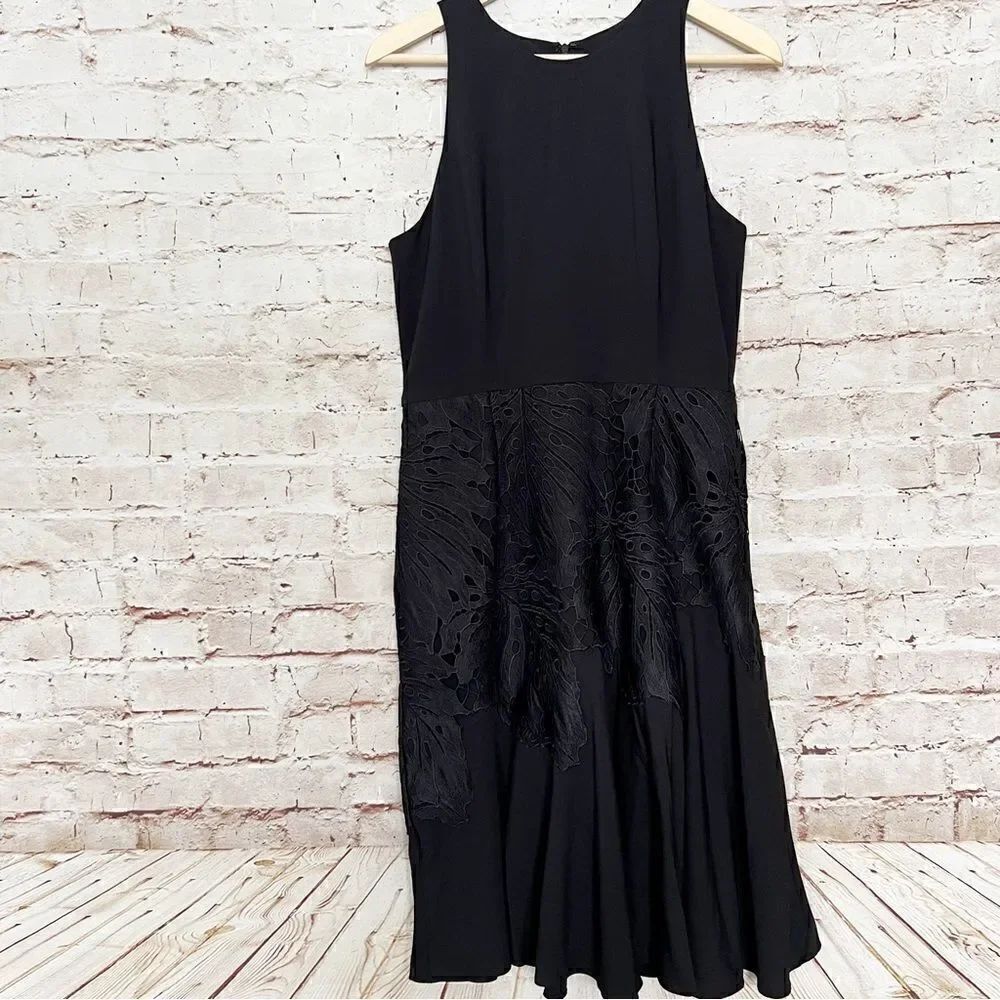 Hutch sleeveless leaf appliqué midi dress